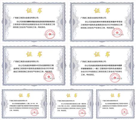 【喜訊】冶建公司7個項目榮獲全國施工安全生產(chǎn)標(biāo)準化工地